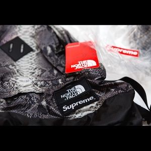 Supreme North Face Snakeskin Day Pack in Black